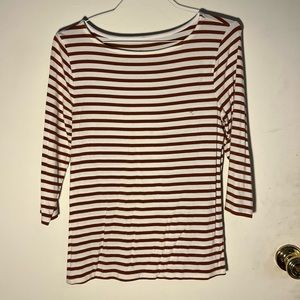 Women’s brown and white striped shirt